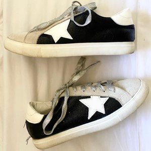 Neutral Star Scuffed Sneakers (Golden Goose dupe)